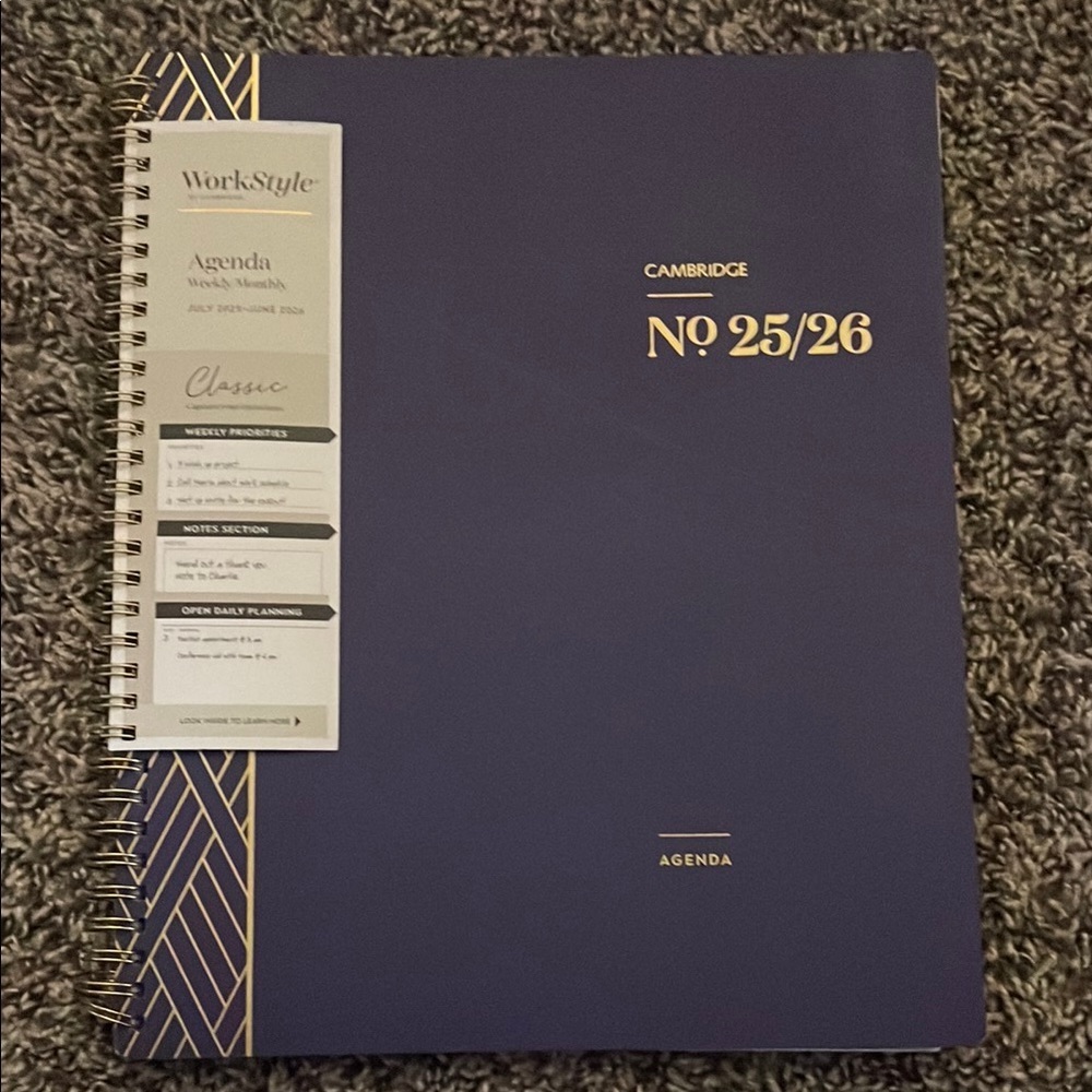 Navy and Gold Home Office Planner